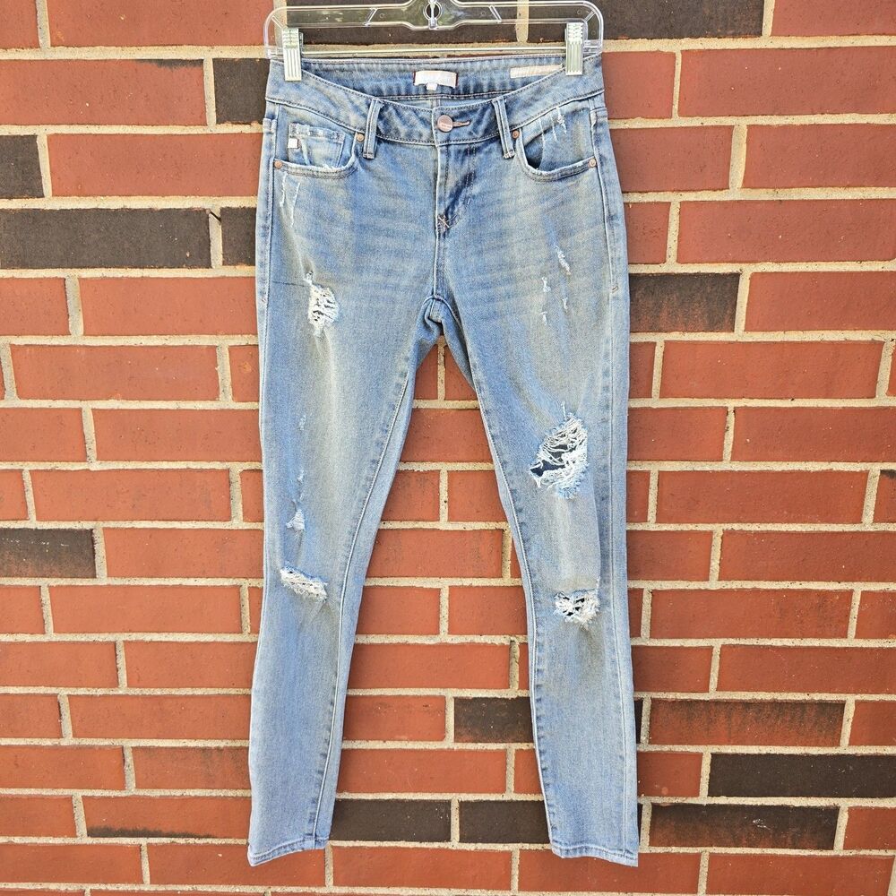 Dear John Skinny Jeans Ripped Distressed Mid Rise Women's Juniors Sz. 25